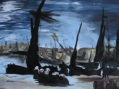 Moonlight Harbor at Boulogne by Édouard Manet