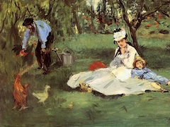 The Monet Family in their Garden by Édouard Manet